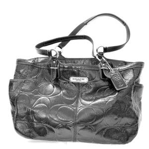 Coach black patent leather purse